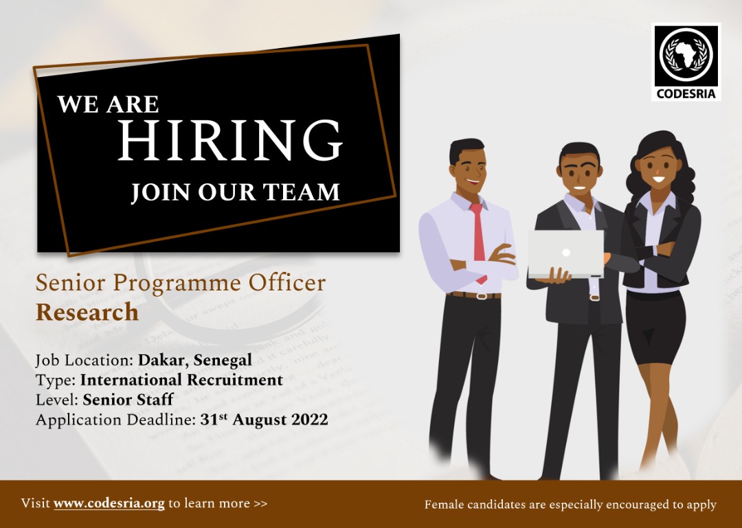 JOB VACANCY ANNOUNCEMENTSENIOR PROGRAMME OFFICER (RESEARCH)